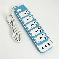 Stop Kontak Listrik Anjehold Grosir Pabrik, 5 Outlet 3 USB, Soket Ekstensi Multi Plug untuk Kantor dan Rumah