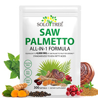 SOLOTREE Équilibre Hormonal Soutien de la Santé de la Prostate Gélules de Palmier Nain Extrait de Plante d'Ortie Gélules de Palmier Nain