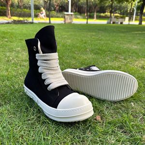 Chaussures en toile haute tige RO pour hommes et femmes, noir et blanc, respirantes, semelle en caoutchouc résistante à l'usure, mode printemps-été - Product Image 4