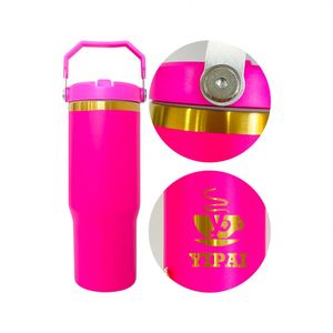 Vaso Térmico de Viaje de Doble Pared de 30 oz con Aislamiento al Vacío, Pajita Abatible y Logotipo Personalizado al por Mayor - Product Image 4