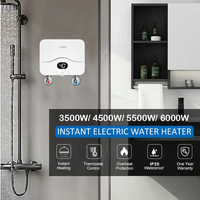 Chauffe-eau électrique instantané personnalisé 220V avec affichage numérique LED 6000W sans réservoir pour cuisine, chauffe-eau instantané sous évier
