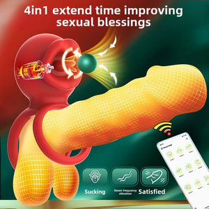 حلقة اهتزازية تفاعلية للرجال متصلة بالبلوتوث لتأخير القذف، لعبة جنسية للبالغين للبيع بالجملة للعب الشرجي، متوفرة للشحن الدولي الفوري - Product Image 2
