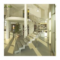 Escalier pliant Ace, prix d'usine, balustrade en verre moderne, intérieur droit en acier, conception d'escalier à Double faisceau
