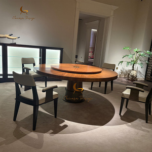 North American Black Walnut Italian Minimalist Luxury <b>Dining</b> <b>Table</b> Solid Wood <b>Top</b> for Hotels Villas Homes - Product Image 4