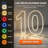 Lettres et chiffres lumineux personnalisés de A à Z, bande lumineuse flexible en acrylique LED néon pour la décoration de mariage, d'anniversaire, d'événements et de fêtes