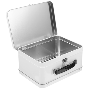 Hot Sale Kids Toy Storage Portable Tin <b>Box</b> Custom Logo Lunch-Style Metal Can With Lockable Handle Suitable for Food Tin Cans - Product Image 1