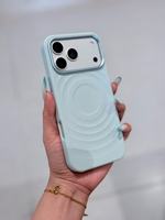 Coque de Téléphone Magnétique de Luxe pour iPhone 17 16 Pro Max, Motif Vague 3D, Antichoc, Dos Mat, Anneau Métallique pour Appareil Photo, Coque PC TPU