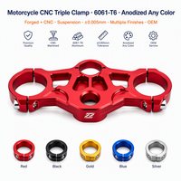 Pièces de suspension de moto en aluminium forgé 6061-T6 usiné avec précision, triple collier CNC OEM personnalisé
