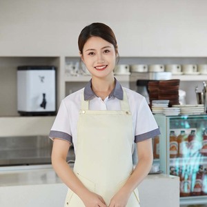Waterproof Workwear <b>Apron</b> Polyester One Size Restaurant Bar Uniform With Neckband Customizable Logo Printing - Product Image 2