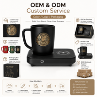 Tasse à café en céramique intelligente à marque privée, ensemble de tasses chauffantes, chargement USB, isolation thermique 24 heures, logo personnalisé, emballage applicable