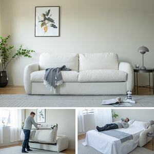 Canapés-lits italiens modernes de luxe en cuir synthétique <span class=keywords><strong>blanc</strong></span> crème, ensemble de canapés modulaires pour salon, appartement, villa, canapé vertical lavable - Product Image 2