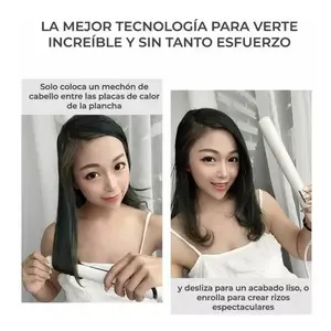 Lisseur et boucleur de cheveux en céramique 2 en 1 avec technologie ionique et fonction vapeur, chauffage rapide, température réglable, adapté - Product Image 5