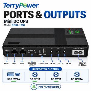 במלאי ספק כוח גיבוי מיני UPS 18W 20000mAh 5V 9V <span class=keywords><strong>12V</strong></span> 24V POE עבור ראוטר WiFi מודם ONU מצלמת CCTV - Product Image 3