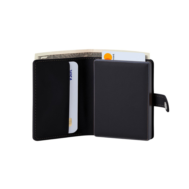 Genuine Leather Bifold Card Holder Anti-Theft Short Wallet Multiple ID Credit Card Slots Unisex Business Travel Daily Use