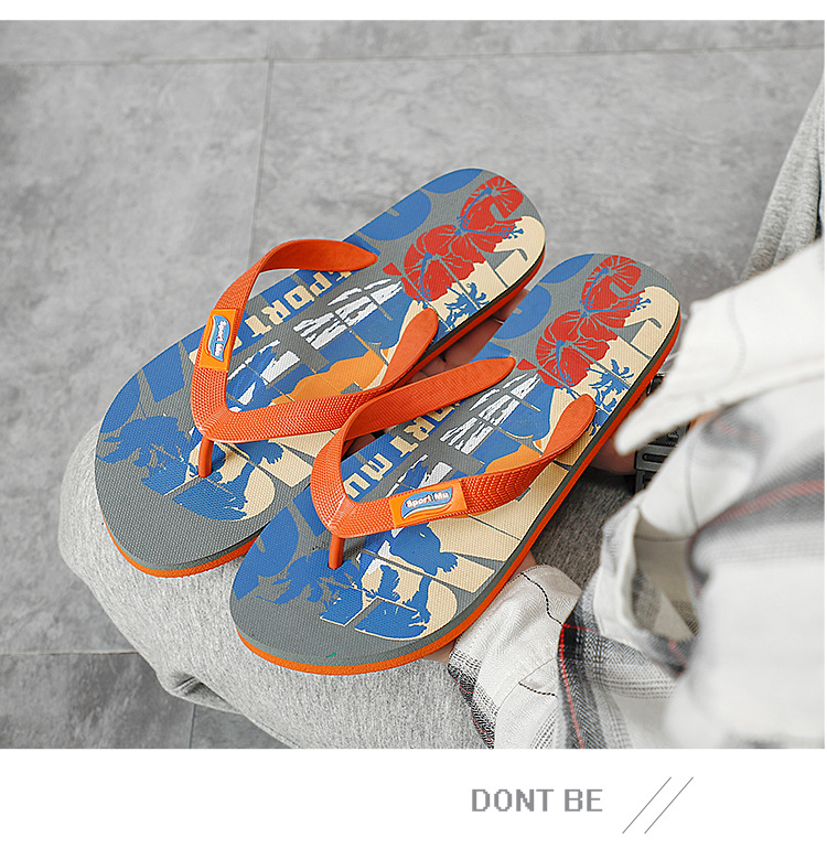 Men Flip Flops Sandals Custom Printed PE Filpflops Slippers Rubber Beach Shoes