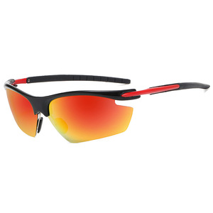 Fishing Sunglasses Polarized TAC Lens Windproof Outdoor Sports Cycling Driving Sun Protection <b>Black</b> <b>Frame</b> Oval Design - Product Image 2