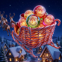 Groothandel Kerstman Gummy Candy 3D Balvormige Gevulde Jam Jelly Snoepjes voor Kerst Feest Favoriet Cadeau