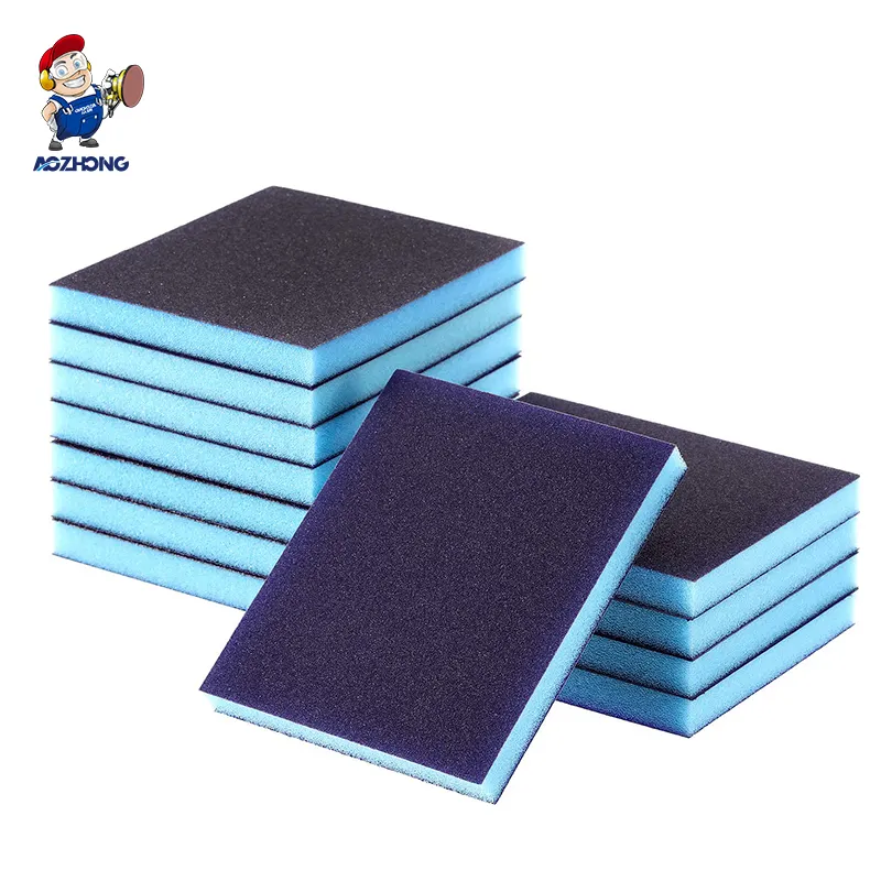 Flock ing Foam Sandpapier block Trockenbau Sand Schwamm Schleifen Polieren Hand Pad Schwamm Schleif block für Auto Body