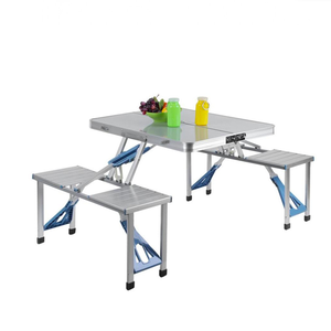 <span class=keywords><strong>Mesa</strong></span> Plegable <span class=keywords><strong>con</strong></span> <span class=keywords><strong>Sillas</strong></span>, Portátil, Plegable, Móvil, <span class=keywords><strong>para</strong></span> <span class=keywords><strong>Camping</strong></span>, Cocina, Acero Inoxidable, Metal, Aluminio, Contemporánea - Product Image 2