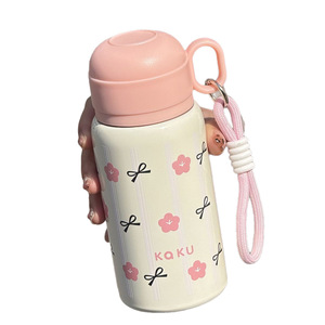 Botella de agua aislada de acero inoxidable de grado alimenticio, linda taza portátil con pajita para estudiantes - Product Image 5