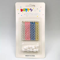 Lot de 10 bougies d'anniversaire spirales multicolores avec supports, décorations de gâteau filetées pour fêtes d'enfants, Ramadan, Diwali