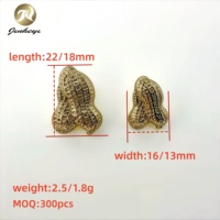 Kancing Logam 3D Stereo Bentuk Kacang, Hiasan Vintage Warna Emas Perak, Kancing Jahit untuk Gaun, Mantel, Tas
