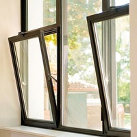 Fenêtres de patio à double action en aluminium, inclinables et pivotantes, pour entrée et couloir, avec système de levage par le haut