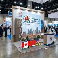 Maßgefertigter Tragbarer Ausstellungsstand mit Spannstoff-Banner und Ständer, Step-and-Repeat Hintergrund, Messestand Pop-up Display