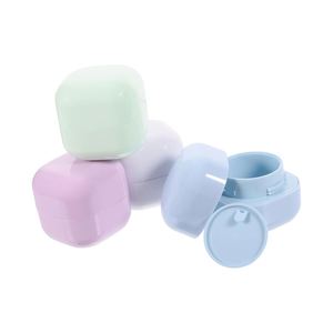 New Style 3g 5g 10g 20g 30g 50g White pink square Double Layer Wall Jar Plastic Body Butter <b>Lip</b> Scrub Container pp <b>Cream</b> Jars - Product Image 1