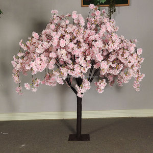 Púrpura <span class=keywords><strong>Phalaenopsis</strong></span> orquídeas y hojas estilo llanto 1,2 m árbol de flor de cerezo artificial para centro de mesa de boda - Product Image 5