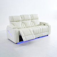 Ensemble de canapés électriques inclinables en cuir moderne 3+2, extensibles, pivotants, pliables, modulaires, avec massage, charge sans fil et haut-parleur Bluetooth
