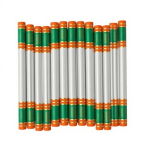 JR MS INDUSTRIES Bâtons de Dandiya en Bois Vert Orange Emballés Individuellement pour l'Entraînement de Vitesse et d'Agilité Durables - Product Image 1