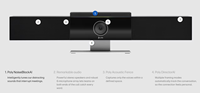 Barre vidéo USB Poly Studio avec piste de haut-parleur automatique Zoom 4K 5x Caméra FOV 120 ° (P009) Vidéoconférence grand angle Polycom Studio