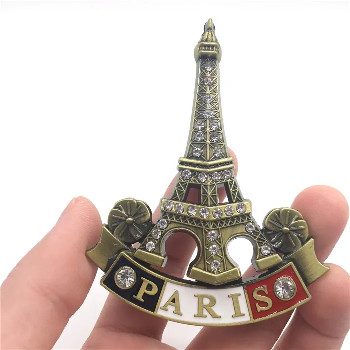 Imán 3d para nevera, Torre Eiffel, París, Francia, hecho a mano, manualidades de Metal, viaje, ciudad, recuerdo, colección de letras