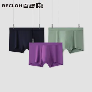 New Arrival In Stock Logo Men's Bamboo Fiber Mid-waist Boxers Breathable Underwear Boxer