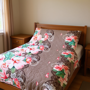 Couette économique simple 1,75x2,4m en polyester imprimé pour toutes les saisons, usage domestique - Product Image 2