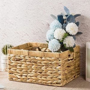Wholesale <b>Rectangular</b> Water Hyacinth Seagrass Woven <b>Storage</b> Bin Gift <b>Basket</b> Tray Home Decor Vietnam Factory Supplier - Product Image 4