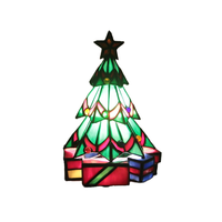 Lampe en verre teinté artisanal style Père Noël, LED E27, alimentation AC, décoration de salon