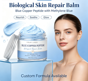 Baume réparateur fouetté au cuivre et aux peptides Your Logo Blue Copper Peptide 4.0oz, nourrissant, non gras, pour le visage, adapté à tous les types de peau - Product Image 3