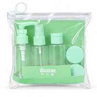 Ensemble de flacons de voyage PET de 50 ml avec pompe pulvérisatrice, bouchon à clapet, pots à crème, pochette zippée transparente, contenants de toilette rechargeables pour cosmétiques
