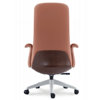 Chaise de direction en cuir pleine fleur de luxe, ergonomique, à dossier haut, avec base en aluminium, sièges élégants pour managers
