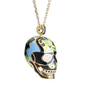 Colliers et pendentifs en émail pour femmes, 3D, squelette coloré, Vintage, ras du cou - Product Image 4