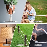 1/2 Zoll 13mm Natürliches Baumwollseil 3-Strang Gedreht Weiche Bastelschnur für DIY-Dekoration Haustier-Spielzeug Innen- und Außenbereich 50ft
