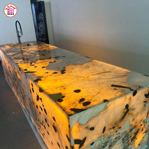 Isla <span class=keywords><strong>de</strong></span> Cocina <span class=keywords><strong>de</strong></span> Mármol Brasileño <span class=keywords><strong>Pandora</strong></span> <span class=keywords><strong>de</strong></span> Lujo con Efecto Retroiluminado, Piedra Natural Translúcida para Cocinas <span class=keywords><strong>de</strong></span> Villas y Vestíbulos <span class=keywords><strong>de</strong></span> Hoteles - Product Image 2
