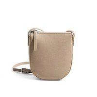 Bolso Bandolera Mini Minimalista de Cuero Genuino con Correa Ajustable, Bolso de Hombro Pequeño Tipo Cubo, Bolso Cruzado para Teléfono