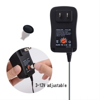 Chargeur rapide universel multi-tension, adaptateur réglable 3-12v, avec 6 prises adaptateurs optionnelles, adapté aux plus petits de 3v à 12v