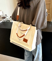 Sac fourre-tout en toile pour femme de grande taille et de haute qualité, sac à bandoulière pour ordinateur portable avec fermeture à glissière pour tous les voyages de toutes les saisons