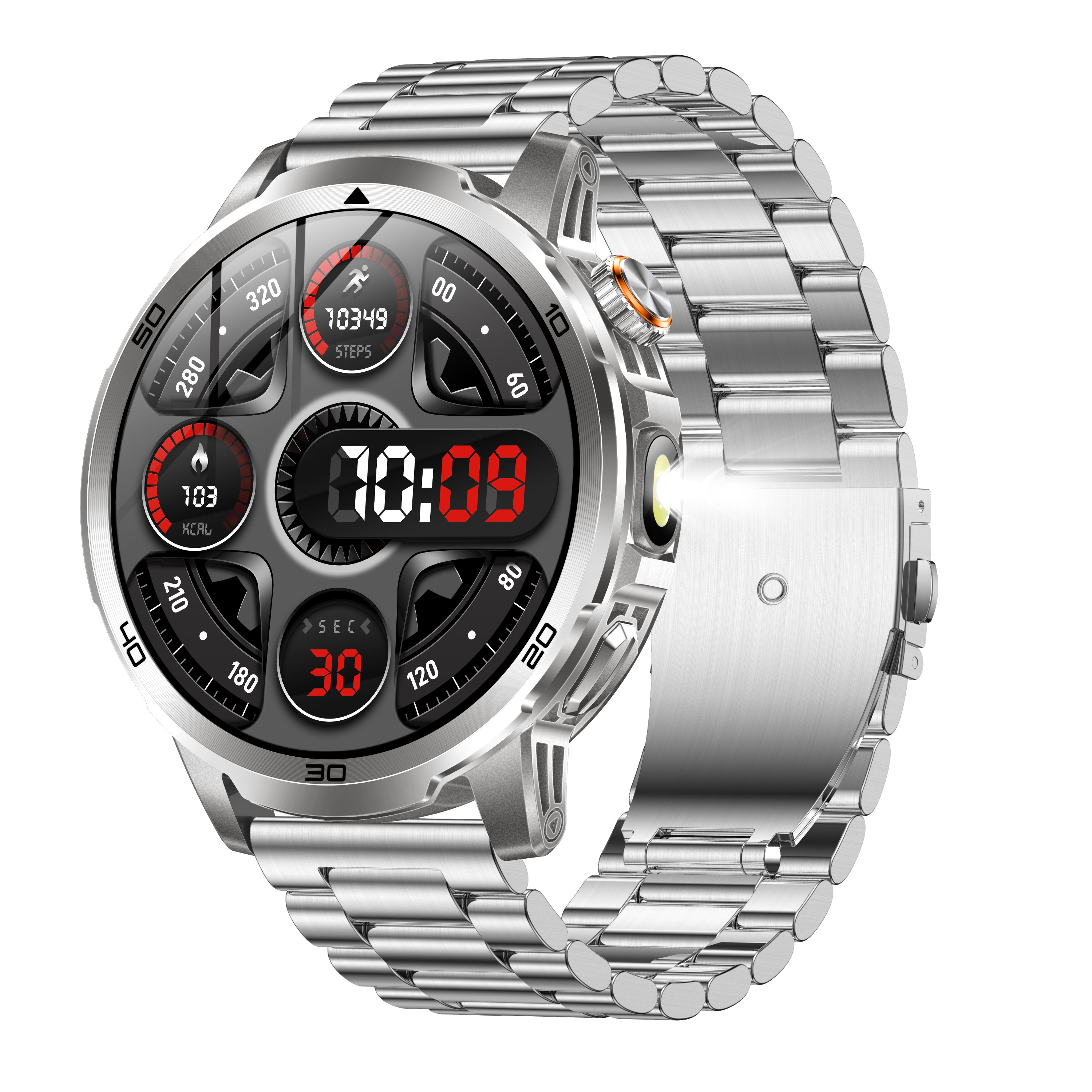 Correa de acero plateado