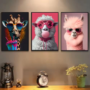 Art mural haute définition mettant en vedette divers animaux mignons, adapté à la maison, au salon, au <span class=keywords><strong>bar</strong></span> et à la décoration esthétique. - Product Image 2
