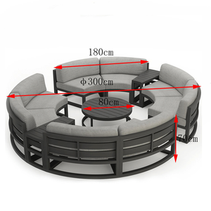 Hiện đại Modular sofa ngoài trời nhôm bán vòng tròn đầy đủ vòng tròn thiết kế biệt thự Vườn Hồ Bơi đồ nội thất thời tiết & dễ dàng lắp ráp - Product Image 5